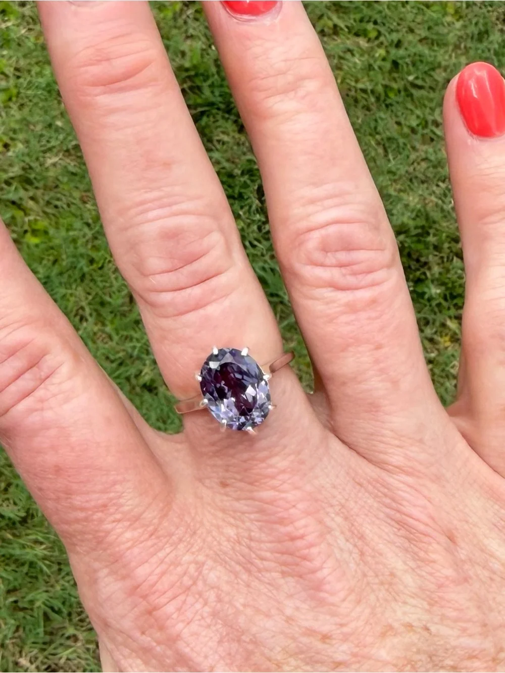 Sold!! Natural Alexandrite 6.05CT Certified 925 Sterling Silver Ring 7.5